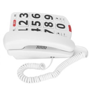 Tbest Téléphone à grosses touches Téléphone fixe filaire à gros boutons avec gros boutons faciles à lire et sonneries super