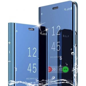 Étui Rabat Samsung Galaxy S8 Plus Bleu Couleur Miroir Clear View Standing Cover Protecteur Housse en Cuir avec Support