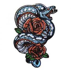Broderie Patch Thermocollant Ecusson à Coudre de Fleur et serpent Badge Brodé pour Vêtement t-Shirt Jeans Sacs