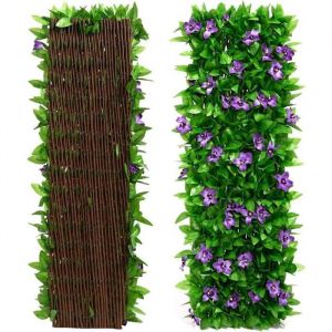 Clôture Murale En Fausse VerdureÉcran De Clôture De Jardin ExtensiblePanneaux Muraux De Plan-te ArtificiellesDécoration De Feuill