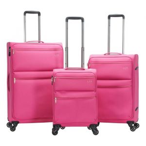 Lot de 3 Valises souple ultra léger Lys Paris 1973/3 - Fushia