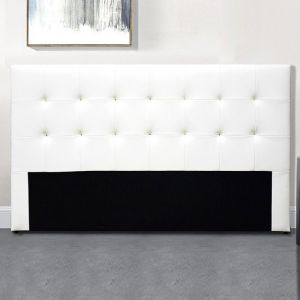 Tête de lit - MEUBLER DESIGN - Capitonnée Capitole - Blanc - Contemporain - 160 cm