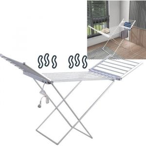 Sèche-Linge Electrique Etendoir Pliant Dintérieur Sèche Linge Electrique Portable Étendoir Chauffant Électrique À Ailes[727]