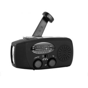 Radio Solaire Portable Main Manivelle Self Powered AM/FM Radio Dynamo Météo Radio Appareil durgence avec 3-LED Lampe