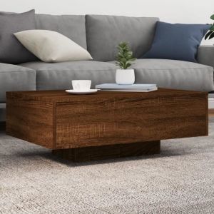 Table basse LED - SALUTUYA - BD7202 - Ch&ecirc;ne marron - 85x55x31 cm - Design contemporain