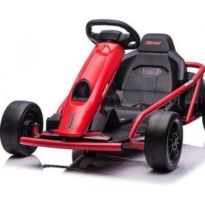 LUNSY - Kart &eacute;lectrique pour enfant 24V - 8km/h pour enfants de 8 &agrave; 12 ans - Rouge