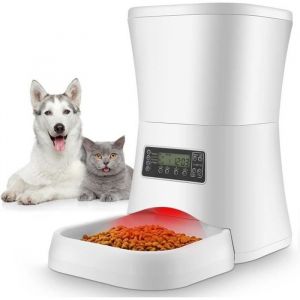 Distributeur Croquette daliment de nourriture automatique pour chiens 7L avec enregistrement vocal rappelle la minuterie