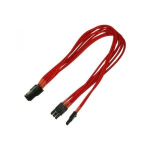 Nanoxia Adaptateur secteur 8-pin PCIe power (6+2) (M) pour alimentation PCI Express 6 broches (F) 30 cm rouge