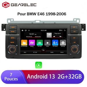GEARELEC Autoradio Android 13 pour BMW E46 1998-2006 avec 7 Pouces Carplay Android Auto GPS USB WiFi Bluetooth 2Go+32Go