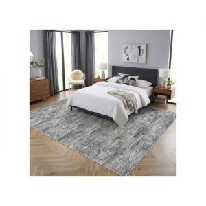 Tapis Salon 240 x 340 cm - Descente de lit Tapis &agrave; poils courts - Tapis Doux pour Salon Chambre Canap&eacute; - Gris clair