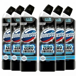 Gel WC Antibact&eacute;rien - DOMESTOS - Zero Limescale - 6 Packs de 750ml - Parfum Oc&eacute;an - &Eacute;limination du tartre