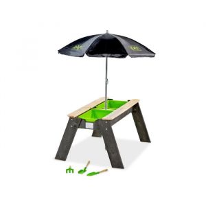 Table Bac à Sable et à Eau - Exit Toys - Aksent - Parasol Inclus - Outils de Jardin