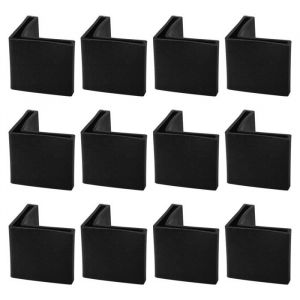 SOURCING MAP 30mmx30mm Meuble Pied Jambe Angle Fer Patin L Forme Plastique Jambe Cornière en caoutchouc Noir 12Pcs