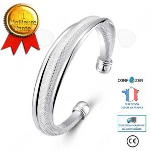 Bracelet ouvert - CONFO® - Argent - Géométrique - Femme - Vintage charme