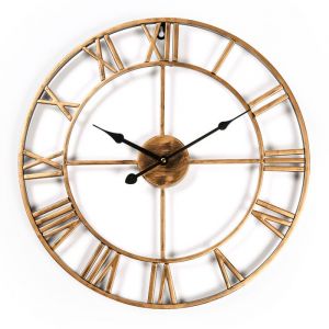 Horloge murale - 40 cm - M&eacute;tal - Chiffres romains - Vintage - Int&eacute;rieur/ext&eacute;rieur