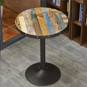 MIPAN.Mange-debout  - Table de bar haute - Table de bar exterieur - Table basse ronde - Bois - &Oslash; 60 cm - H 72cm - Style 4