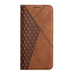 Pour Samsung Galaxy S22 Ultra 6.8 Housse T&eacute;l&eacute;phone &eacute;tui [carr&eacute; marron givr&eacute;] PU &eacute;tui Antichoc Flip en Cuir