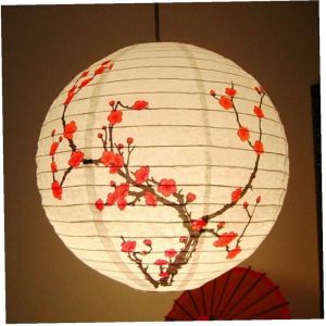 35cm Lanternes Japonaises en Fleur De Prune Rond Lampe De Papier &Agrave; Ombre
