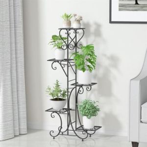 Porte Plantes en Métal Étagère Fleur à Fleurs Escalier Support pour Pot de Fleur 107x57x22cm pour Jardin Balcon Terrasse