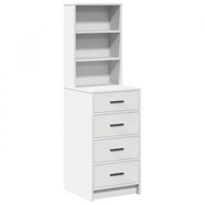 @FRENCH Buffet bahut - TOP VENTES - Commode Haut Armoire Blanc 40 x 41 x 135cm - Bois dingénierie - Armoire de Cuisine 50613