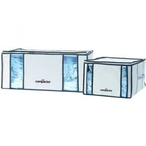 COMPACTOR Lot de 2 Housses de Rangement Sous Vide Taille XXL (210L) et M (125L) Blanc Life RAN7023