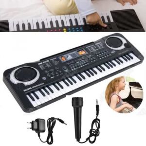 61 Cl&eacute; Clavier &eacute;lectronique musical 16 sons Avec Microphone pr enfant en ABS PRISE EU 110-220V HB069