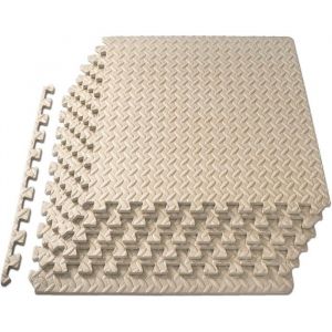 Tapis de sol puzzle 6 pi&egrave;ces 30 x 30 x 1 cm dalles de sol en mousse EVA embo&icirc;tables pour salle de sport &agrave; domicile dentra&icirc;nement