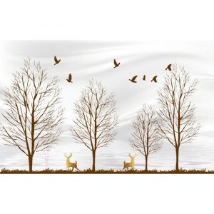 Papier Peint Photo INTISS&Eacute;-ARBRE-(223221)-400x260 cm-8 l&eacute;s-Mural Poster G&eacute;ant XXL-Panorama-Abstrait Soie Nature Animaux For&ecirc;t