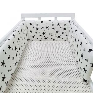 Tour de lit bébé barrière de lit en coton pour nouveau-né berceau tressé berceau bébé - Étoile noire -