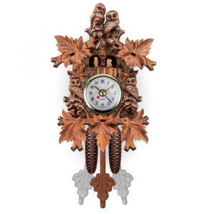 304  Horloge murale suspendue en bois réveil oiseau horloge coucou pour la maison décoration de chambreen