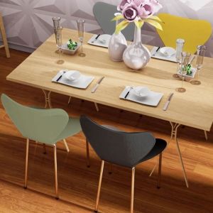 Lot de 4 Chaises de Salle à Manger en Plastique Polypropylène Chaises de Cuisine pour Salle à Manger salonNoir/Gris/Jaune/Vert