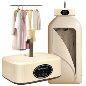 TTLIFE Séchoir électrique portable Mini pliable 1200 W Séchoir à air chaud pour appartement voyage camping fermeture éclair