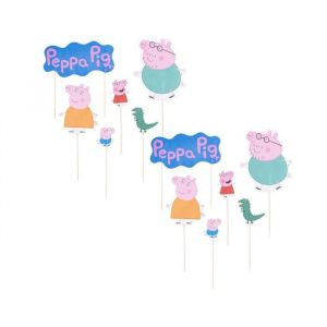 Ensemble de 24 d&eacute;corations de g&acirc;teau d&rsquo;anniversaire Dr. Oetker Peppa Pig