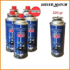 Cartouches de gaz - SILVER MATCH - 227g - Butane - Pack de 4 - S&eacute;curis&eacute;es pour r&eacute;chauds