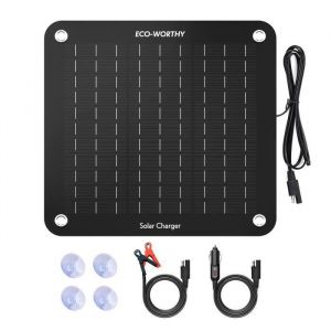 10W 12V Mainteneur de Batterie de Voiture Kit Panneau Solaire Portable dEntretien de Charge avec Pinces Crocodile pour RV