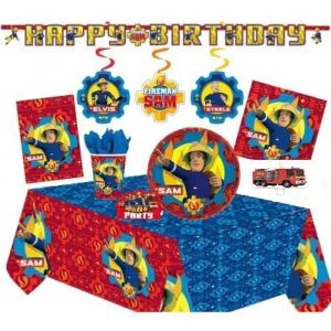 D&eacute;coration kit anniversaire Sam le Pompier ( cde 9 ) Party set 64 pi&egrave;ces en bo&icirc;te Num&eacute;ro darticle : DPA90501111