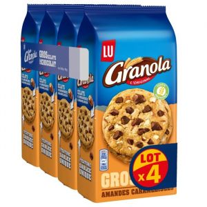 LU - 4 paquets de Granola - Cookies Extra aux gros éclats de chocolat et aux amandes caramélisées - (4x184g)