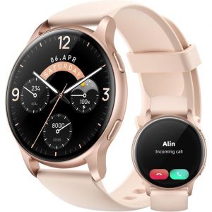 Montre Connect&eacute;e Femme Avec Appels Bluetooth 5Atm &Eacute;tanche Montre Sport 44 Mm Montre Femme Avec 100+ Sportifs Sommeil Fr[MON79]