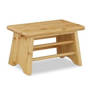Relaxdays Tabouret bambou jusqu’à 100 kg escabeau siège enfants salle de bain repose-pieds 20x33x215 cm nature