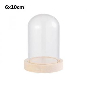 Décoration muralePorte-Cloche sphérique en verre 1 pièce présentoir couvercle bouteille de Terrarium - Type 6x10cm with base