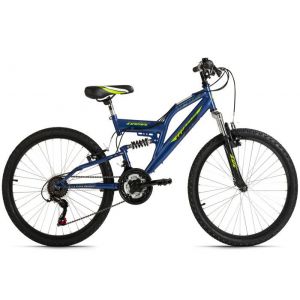 VTT enfant 24 Zodiac 18 vitesses bleu &eacute;lectrique WYLD