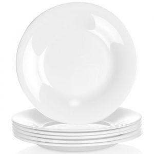 Ensemble dAssiettes &agrave; Dessert Vilde - Verre Opale - 18 x 18 x 2 cm - Blanc