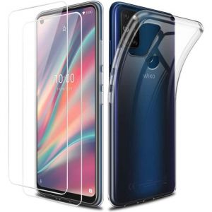 Coque - Wiko - View 5 - TPU souple - Verre tremp&eacute; - Protection transparente