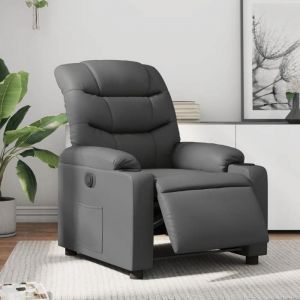 BEWI&reg;Fauteuil inclinable - Fauteuil R&eacute;glable/Fauteuil de relax - 1 personne - &eacute;lectrique Gris Similicuir &FR60533