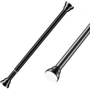 Tringle Rideau Sans Percage - Tringle Rideau Extensible - 70-120 cm (diam&egrave;tre 25 mm) - 1 pi&egrave;ce - Noirpour fen&ecirc;tre armoire