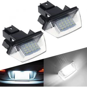 LED Éclairage de la plaque dimmatriculation auto 12V 3528SMD 6500K Xénon Blanc Feux arrière pour Peugeot 206 207 306 2pcs