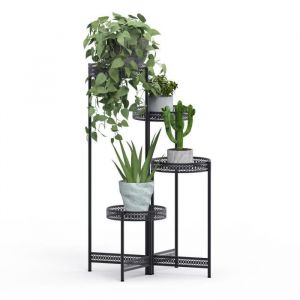 Porte Plante en Fer Forgé Étagère à Fleurs Intérieur Extérieur Echelle Pour Jardin Balcon Terrasse
