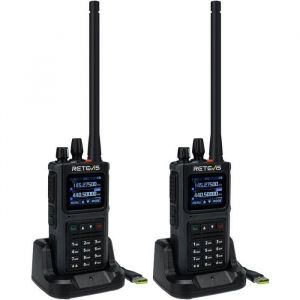 Retevis C1 Talkie Walkie Longue Port&eacute;e Professionnel &Eacute;tanche IP67 Alarme durgence USB C 1800mAh Appel Groupe Double Bande