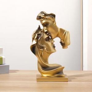 Statue de Couple créative en Forme de Baiser - Statue Résine Baisers Amant Sculpture Bureau Art Moderne Figure DécorationC