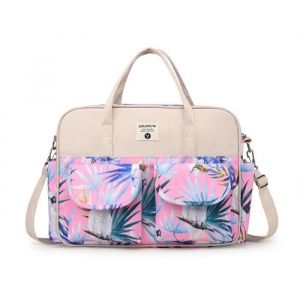 Sac À Langer Bandoulière Gande Capacité Imperméable Multifonction Multipoches Imprimé-Rose